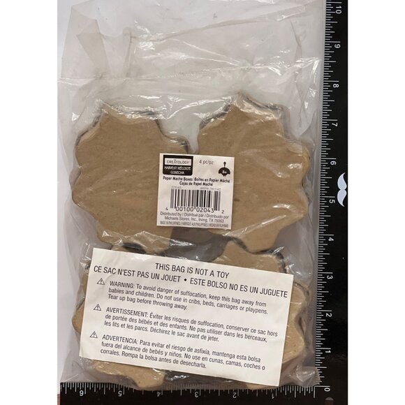 Creatology Autumn Leaf Paper Mâché Boxes Set Of 4 Fall DIY Craft - Picture 3 of 7